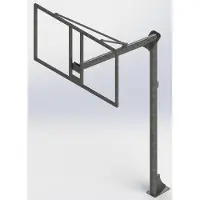 Softee Set aus verzinktem Basketballkorb mit 114-mm-Rohr, befestigt mit Ankerbasis – ohne Rückwände oder Reifen