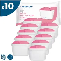 Wessper Wasserfilter Magnesium 10 St | Kompatibel mit Brita, Dafi, Philips und Aquafloow Wasserfilterkannen | Kompatibel mit Wasserfilterkannen