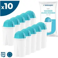 Wessper Classic Wasserfilter Kartuschen Alkaline | Ersatz für Aquaphor Standard, Brita Classic, Dafi Classic Filterkartusche | Pack 10