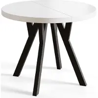 Alpi Möbel Esstisch Rund Ovo, Esstisch Ausziehbar 80-130 cm, Moderner Wohnzimmertisch und Küchentisch, Weiß