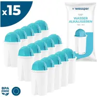 Wessper Classic Wasserfilter Kartuschen Alkaline | Ersatz für Aquaphor Standard, Brita Classic, Dafi Classic Filterkartusche | Pack 15