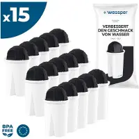 Wessper Classic Wasserfilter Kartuschen SPORT | Ersatz für Aquaphor Standard, Brita Classic, Dafi Classic Filterkartusche | Reineres Wasser | Pack 15