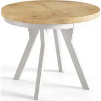 Alpi Möbel Esstisch Rund Evo, Moderner Esstich Ausziehbar, Tisch mit Stabile Konstruktion, Durchmesser 80 - 130 cm, Farbe Lancelot