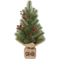 Sonstiges Mini Tannenbaum Weihnachtsdekoration 40,6 cm künstliche Tannenzweige und rote Beeren