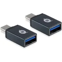 Conceptronic DONN OTG-Adapter für USB-C zu USB-A 2er Pack, USB 3.1 Gen 1 Type-C, USB 3.1 Gen 1 Type-A, Schwarz