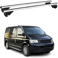 Omtec Dachträger Grundtäger für VW T5 T6 Multivan Transporter 2003-2024 75kg Silber 2x