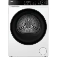 Haier HD120-E357U1-IT, Freistehend, Frontlader, Wärmepumpe, Weiß, Drehregler, Berührung, Schwarz