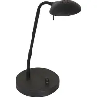 Mexlite Tischleuchte Biron 1-flammig Mattes schwarz / Glas matt 17x35cm