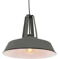 Mexlite Pendelleuchte Eden 1-flammig Grau Matt 42x42cm