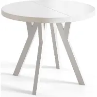 Alpi Möbel Esstisch Rund Ovo, Esstisch Ausziehbar 110-210 cm, Moderner Wohnzimmertisch und Küchentisch, Weiß
