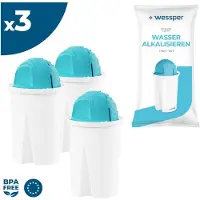 Wessper Classic Wasserfilter Kartuschen Alkaline | Ersatz für Aquaphor Standard, Brita Classic, Dafi Classic Filterkartusche | Pack 3