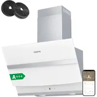 CIARRA A+++ 650 m³/h Dunstabzugshaube 60 cm Kopffreihaube WIFI + APP & Touch Control Booster VM6736NW