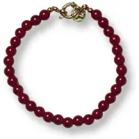 BONNIE STUDIOS Damen Schmuck Noah Agaat Bracelet - Bordeaux - Größe ONESIZE
