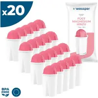 Wessper Classic Wasserfilter Kartuschen mit Magnesium | Ersatz für Aquaphor Standard, Brita Classic, Dafi Classic Filterkartusche | Pack 20