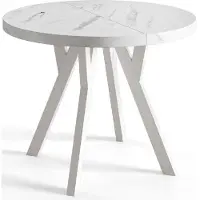 Alpi Möbel Esstisch Rund Ovo, Esstisch Ausziehbar 90-190 cm, Moderner Wohnzimmertisch und Küchentisch, Marmur