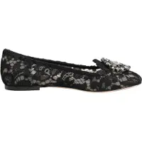 Dolce&Gabbana Schwarze Taormina Spitzenkreationen Flache Schuhe