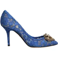 Dolce&Gabbana Blaue Taormina Spitze DEVOTION Pumps Schuhe