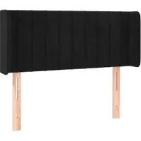 Syfax Kopfteil mit Ohren Schwarz 83x16x78/88 cm Samt