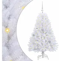 Syfax Künstlicher klappbarer Weihnachtsbaum Weiß 120 cm PVC und Stahl