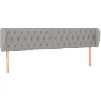 Syfax Kopfteil mit Ohren Hellgrau 203x23x78/88 cm Stoff
