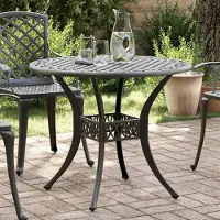 vidaXL Möbel Gartentisch Schwarz Ø90x75 cm Aluminiumguss - Balkon Tisch 4002808