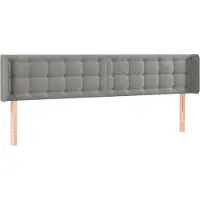 Syfax Kopfteil mit Ohren Hellgrau 203x16x78/88 cm Samt