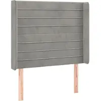 Syfax Kopfteil mit Ohren Hellgrau 103x16x118/128 cm Samt