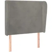 Syfax Kopfteil mit Ohren Hellgrau 103x23x118/128 cm Samt
