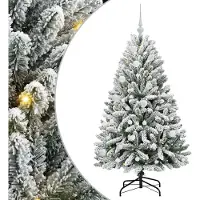 vidaXL Möbel Künstlicher Weihnachtsbaum - Grün und Weiß 150 cm PVC und Metall - Christbaumschmuck CLORIS4367712