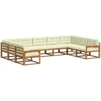 vidaXL Outdoor-Sofagarnitur 9 stk. Natur und Creme