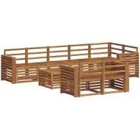 vidaXL Outdoor-Sofagarnitur 9 stk. Natur Polyester