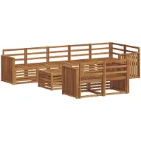 vidaXL Outdoor-Sofagarnitur 9 stk. Natur Polyester