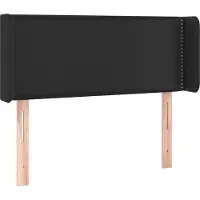 Syfax Kopfteil mit Ohren Schwarz 83x16x78/88 cm Kunstleder