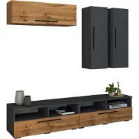 VCM TV Möbel | Wohnwand mit ausreichend Stauraum | Anbauwand | Maße H. 200 x B. 190 x T. 40 cm | Fernseh Möbel – Arila XL