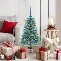 vidaXL Möbel Weihnachtsbaum mit 150 LEDs mit Ständer Grün 90 cm PE - 2504752