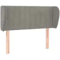 Syfax Kopfteil mit Ohren Hellgrau 83x23x78/88 cm Samt