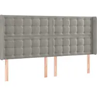 Syfax Kopfteil mit Ohren Hellgrau 203x16x118/128 cm Samt
