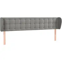 Syfax Kopfteil mit Ohren Hellgrau 163x23x78/88 cm Samt