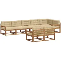 vidaXL Outdoor-Sofagarnitur 8 stk. Natur und Beige