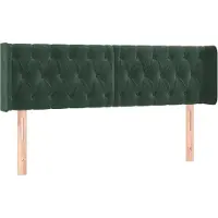 Syfax Kopfteil mit Ohren Dunkelgrün 147x16x78/88 cm Samt