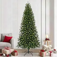 vidaXL Hochwertigen Möbel Künstlicher Weihnachtsbaum mit 300 LEDs Grün 240 cm PE und PVC - 8453874