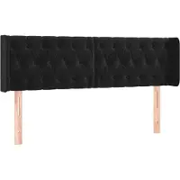 Syfax Kopfteil mit Ohren Schwarz 163x16x78/88 cm Samt