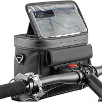 Rhein Beleuchtung Fahrradtasche 4.5L Schwarzer faltbarer Mehrzweck-Radsportbeutel Fahrradlenkerpaket Mit Touchscreen, Abdichtung
