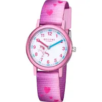 Regent Kinder Uhr Kinderuhr F-1207 Analog Textil Armband-Uhr rosa URF1207