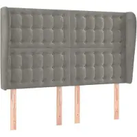 Syfax Kopfteil mit Ohren Hellgrau 147x23x118/128 cm Samt