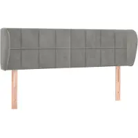 Syfax Kopfteil mit Ohren Hellgrau 147x23x78/88 cm Samt