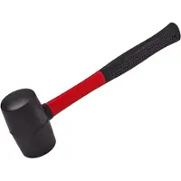 Dema Gummihammer Hammer rund mit Fiberglasstiel _ Gummi 50 mm Kopfgewicht 370 g