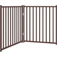 vidaXL 2-tlg. Hundetor Faltbar Braun Eiche 160 cm Massivholz Tanne