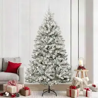 vidaXL "Schlussverkauf" Künstlicher Weihnachtsbaum - Tannenbaum - Kunstbaum moderne - Grün und Weiß 240 cm PVC und Metall C12997