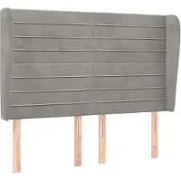 Syfax Kopfteil mit Ohren Hellgrau 147x23x118/128 cm Samt